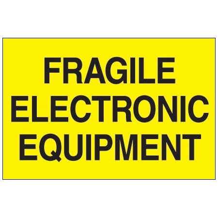 Bsc Preferred 2 x 3'' - ''Fragile - Electronic Equipment'' Fluorescent Yellow Labels BUY00024090